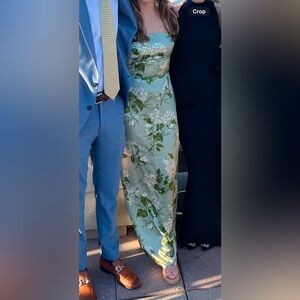 COPY - Reformation green silk floral dress